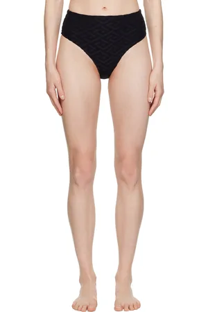 VERSACE Black Flocked Bikini Bottoms