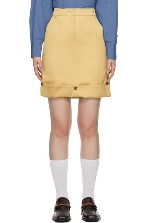 Recto Beige Rolled Hem Midi Skirt