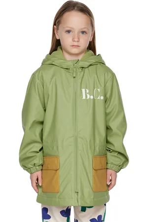 Bobo Choses Kids Green Color Block Raincoat