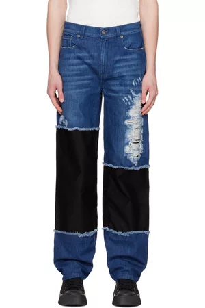 J.W.Anderson Blue & Black Distressed Jeans