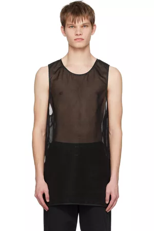 Jil Sander Black Semi-Sheer Tank Top