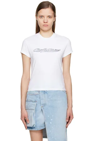 OFF-WHITE White Bling Baseball T-Shirt