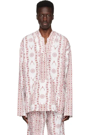 SOUTH2 WEST8 White & Brown Printed Hoodie