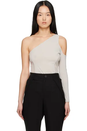 Issey Miyake Gray Figure Mesh Long Sleeve T-Shirt