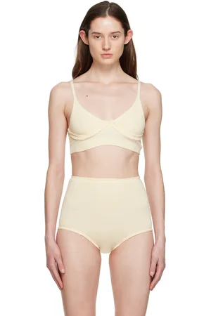 Talia Byre Off-White Ribbed Bra