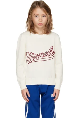 Moncler Kids White Embroidered Sweater