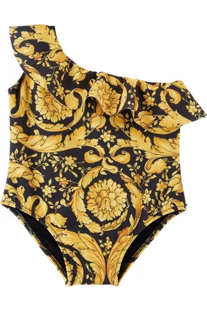 VERSACE Baby Black Barocco One-Piece Swimsuit