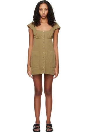 Staud Khaki Julia Minidress