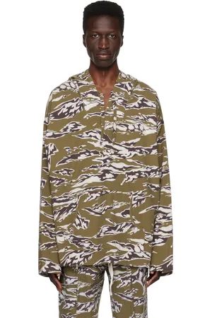 SOUTH2 WEST8 Khaki Printed Hoodie