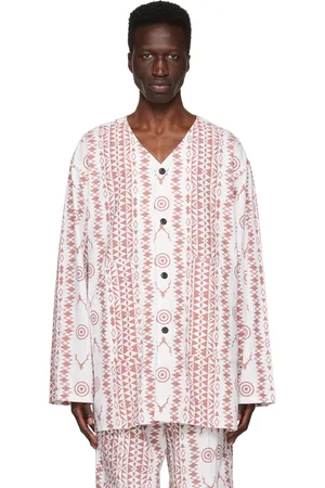 SOUTH2 WEST8 White & Brown Army Shirt