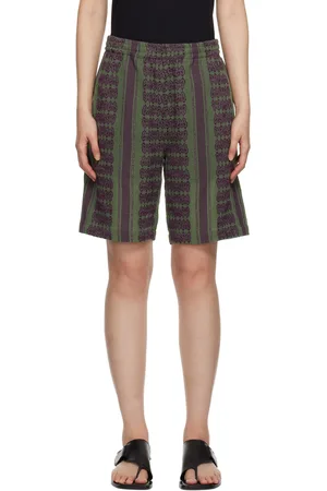 Pins & Needles Green & Purple Papillion Stripe Shorts