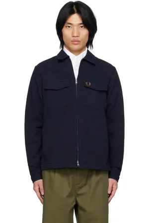 Fred Perry Navy Two-Way Zip Shirt