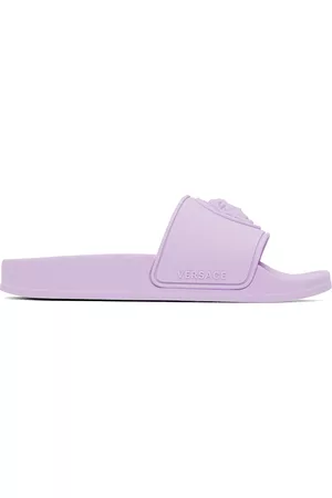 VERSACE Sandals - Kids Purple 'La Medusa' Slides