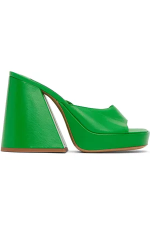 SIMON MILLER Green Slice Heeled Sandals