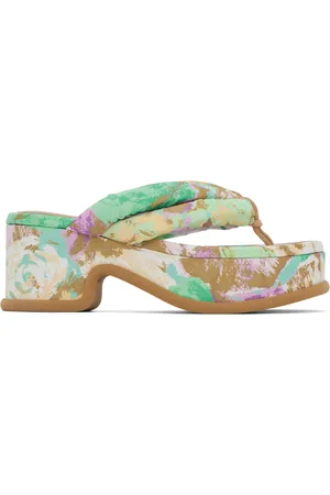 DRIES VAN NOTEN Multicolor Printed Platform Heeled Sandals