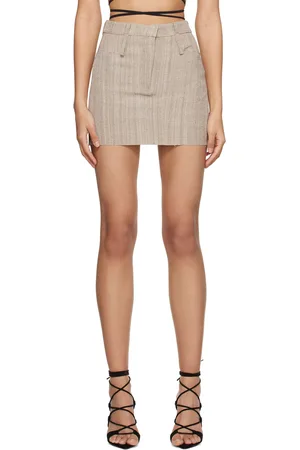 Ioannes Beige Reconstructed Miniskirt