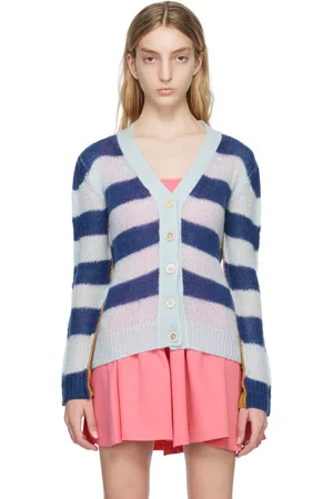 Marni Blue & Tan Paneled Cardigan