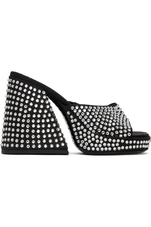 SIMON MILLER Black Slice Heeled Sandals