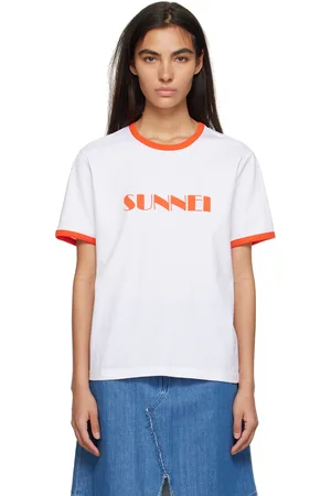 SUNNEI SSENSE Exclusive Off-White & Red T-Shirt