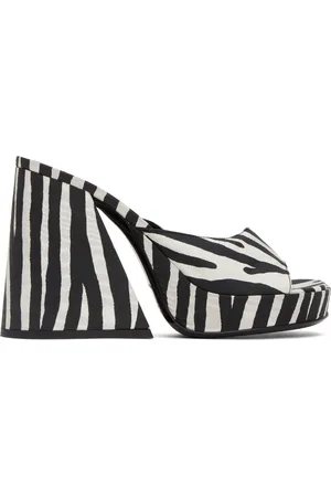 SIMON MILLER Black & White Slice Heeled Sandals