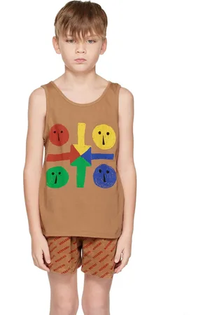 Weekend House Kids Kids Brown Printed Tank Top