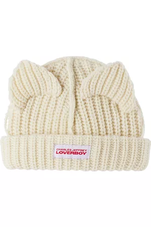 Charles Jeffrey Loverboy SSENSE Exclusive Baby Off-White Chunky Ears Beanie