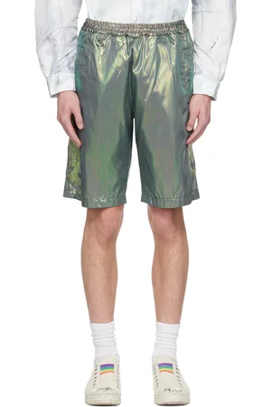 DOUBLET Green Hologram Shorts