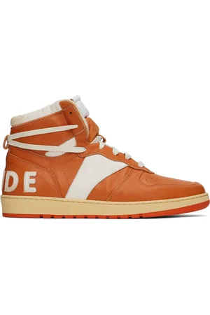 Rhude Orange & White Rhecess Hi Sneakers