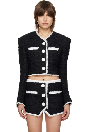 Balmain Black Cropped Blazer
