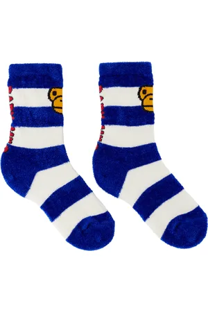 BAPE Kids & White Hoop Baby Milo Socks