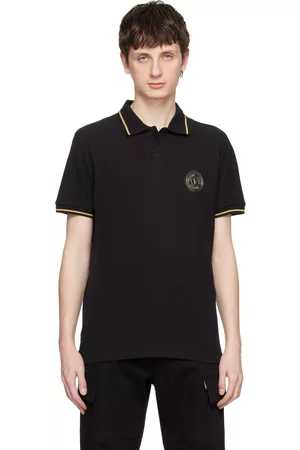 VERSACE Black V-Emblem Polo