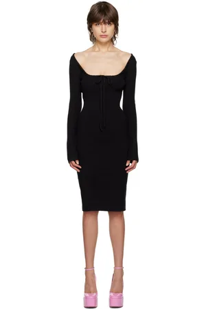 DANIELLE GUIZIO Women Midi Dresses - Black Bow Midi Dress