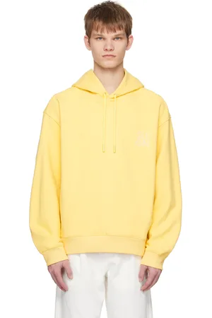 Solid Yellow Embroidered Hoodie