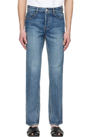 Solid Blue Straight Jeans