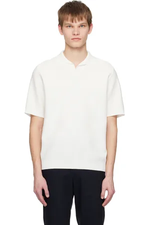 Solid Off-White Ribbed Polo