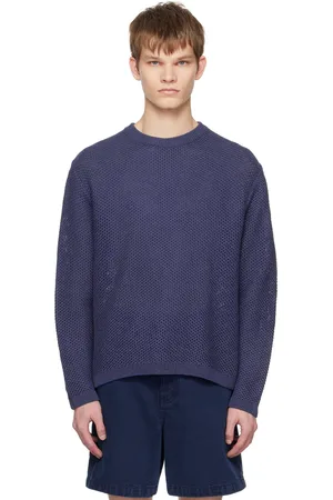 Solid Navy Ribbed Sweater