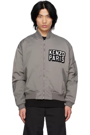 Kenzo Men Bomber Jackets - Gray Paris Elephant Bomber Jacket