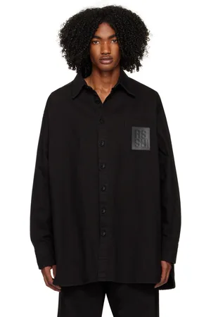 RAF SIMONS Leather Patch Shirt