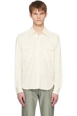 Tom Ford Off-White Spread Collar Shirt