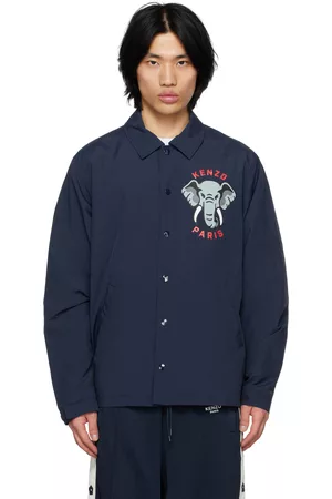 Kenzo Men Jackets - Navy Paris Elephant Coach Jacket