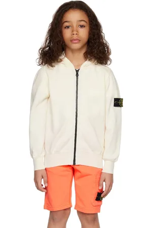 Stone Island Kids Off-White Zip Hoodie