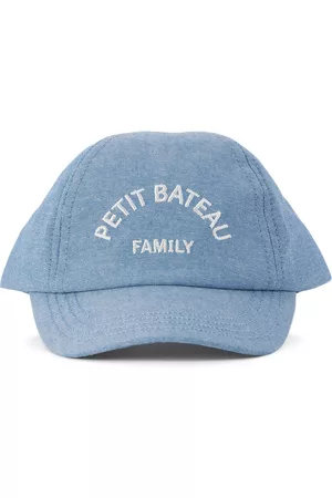 Petit Bateau Caps - Baby Blue 'Family' Denim Cap