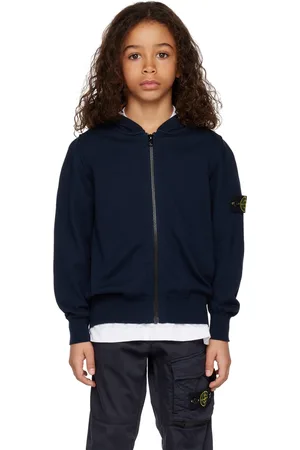 Stone Island Kids Navy Zip Hoodie