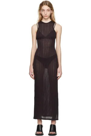 ECKHAUS LATTA Brown Shrunk Maxi Dress