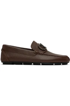 VALENTINO GARAVANI Brown Driving Loafers