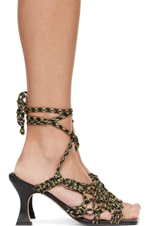 Miista Black & Yellow Stephanie Heeled Sandals