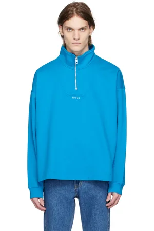 WOOYOUNGMI Blue Half-Zip Sweatshirt