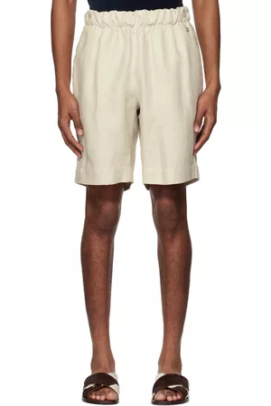 Agnona Men Shorts - Tan Three-Pocket Shorts