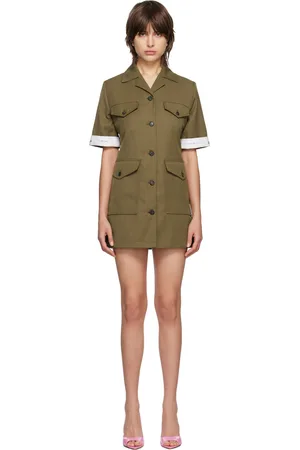 Palm Angels Khaki Military Minidress