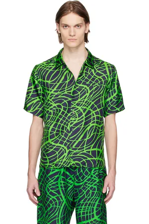 Moschino Navy & Green Wave Shirt